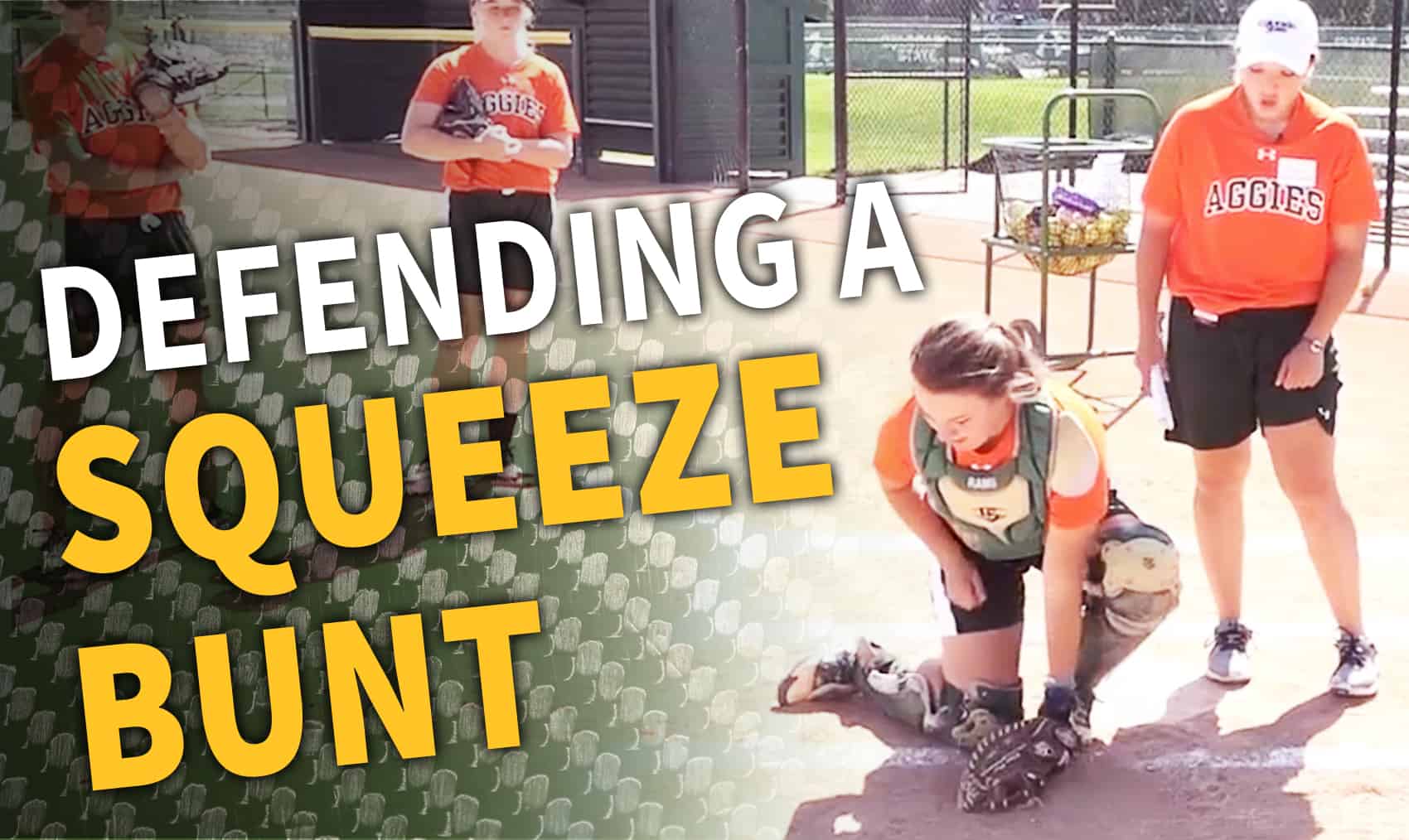 Catching Defending a squeeze bunt The Art of Coaching Softball