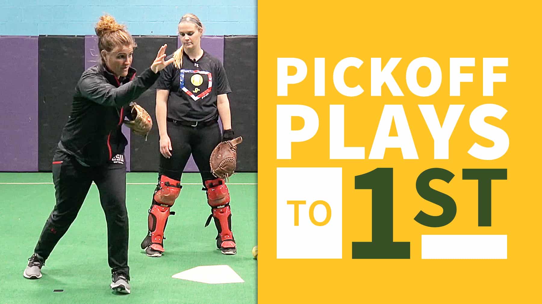 Catching Pickoff plays to 1st The Art of Coaching Softball