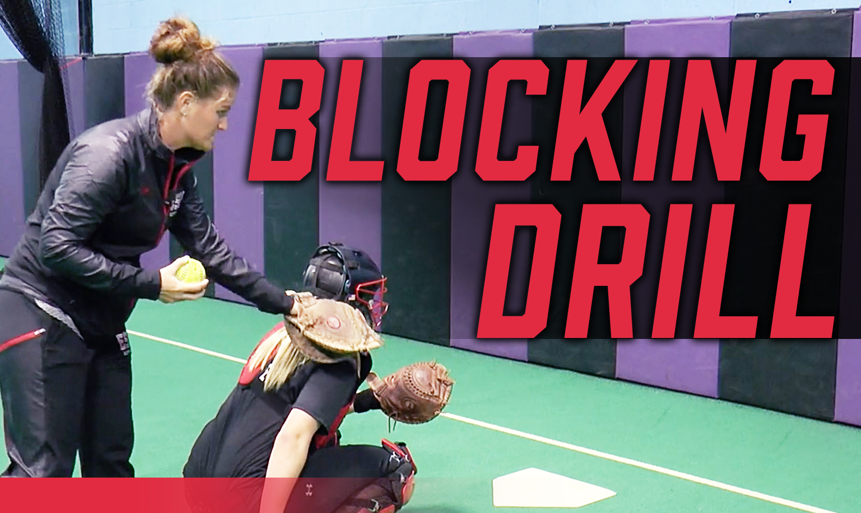 Catching Reactionary blocking drill The Art of Coaching Softball