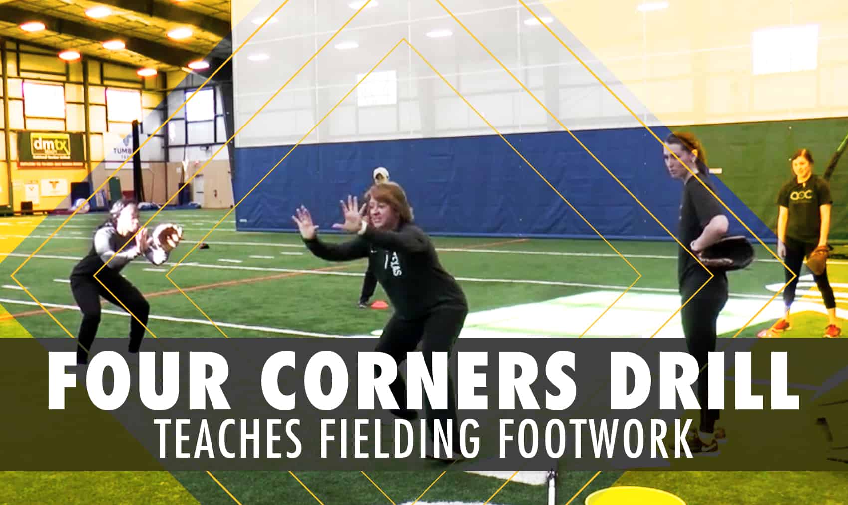 Four corners drill teaches fielding footwork The Art of Coaching Softball