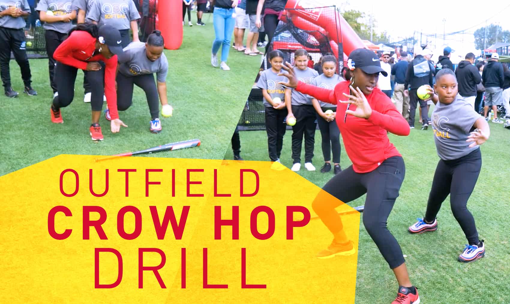 Outfield crow hop drill The Art of Coaching Softball
