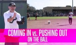 coming in vs. pushing out on the ball