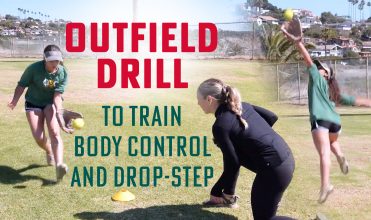 train body control and drop-step for outfielders